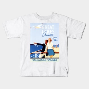 Great Lakes Cruises Steamships Vintage Ship Travel Kids T-Shirt